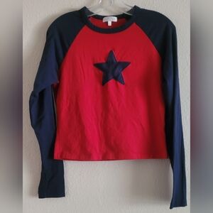 Riley + James Sz Large Star Long Sleeve Tee